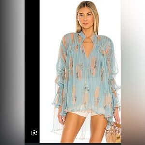 Free people Dahlia Tie Neck Bell Sleeve